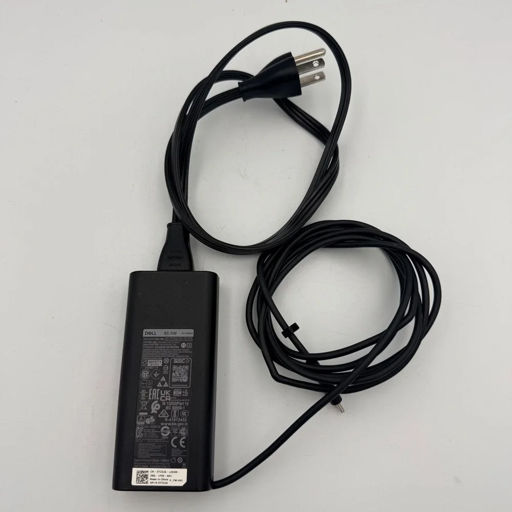 Dell 65W USB-C AC Adapter Laptop Charger LA65NM190 0723JG Black